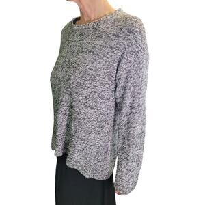 PHILOSOPHY Oversized Speckled Black & White Sweater Sz XL Campy Slouchy Cozycore